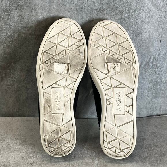 LIFESTRIDE Women's Black Fabric Ease Round-Toe Lace Detail Slip-On Mule Sneakers - Picture 7 of 8